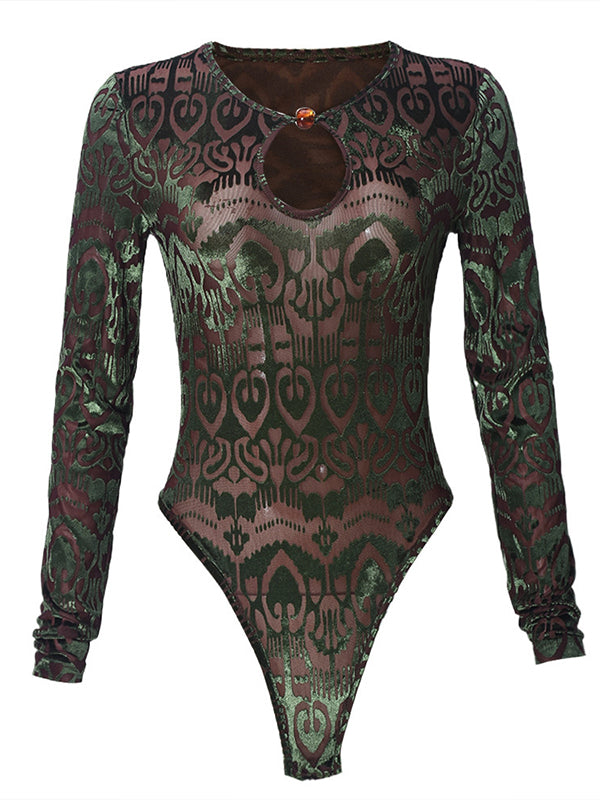 Printed Cutout Bodysuit
