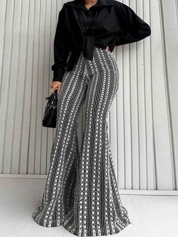 Stripe Flared Pants