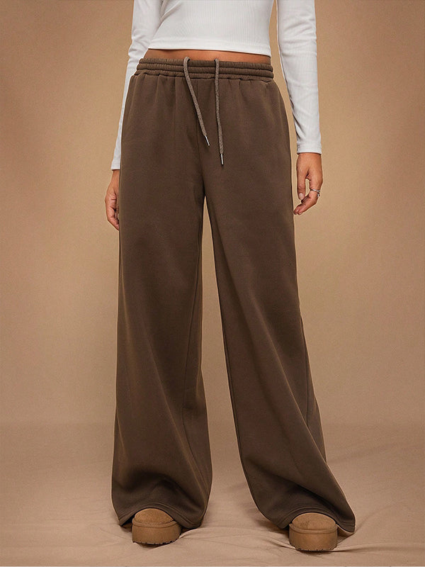 Solid Wide-Leg Sweatpants