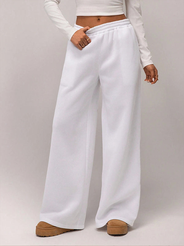 Solid Wide-Leg Sweatpants