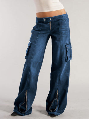 Zipper Cargo Jeans