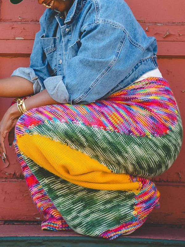 Colorblock Wide-Leg Pants