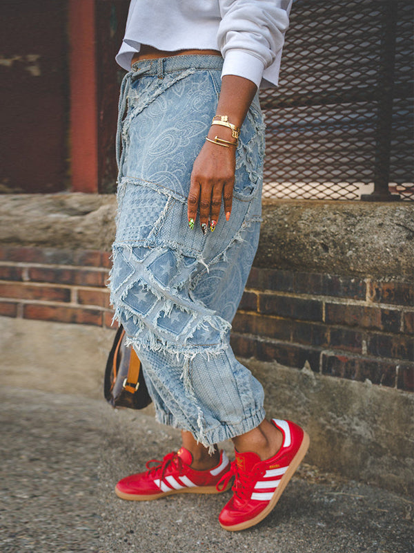 Patchwork Jogger Jeans