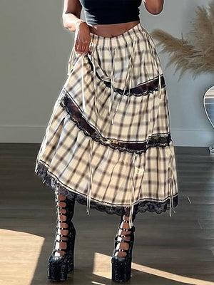 Checked Two-Way Skirt