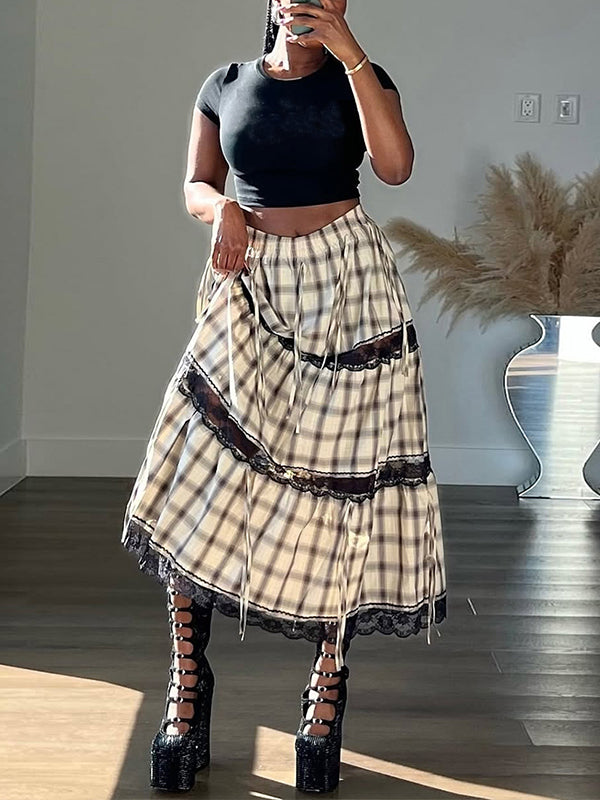 Checked Two-Way Skirt