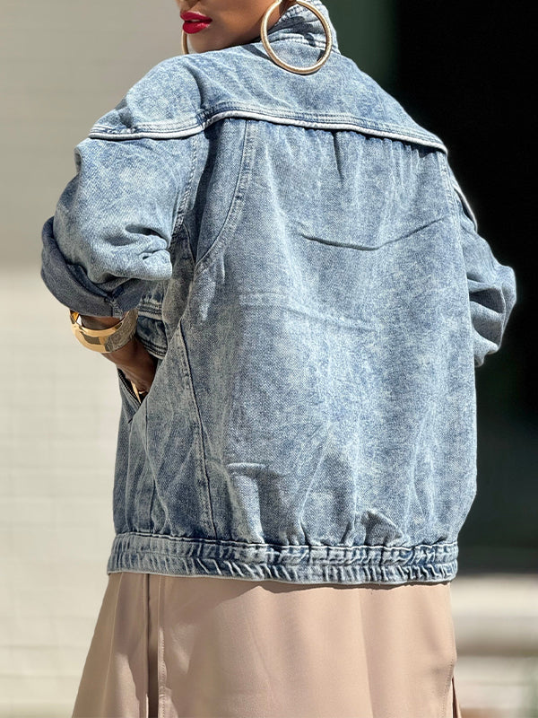 Jeansjacke mit Knopfleiste