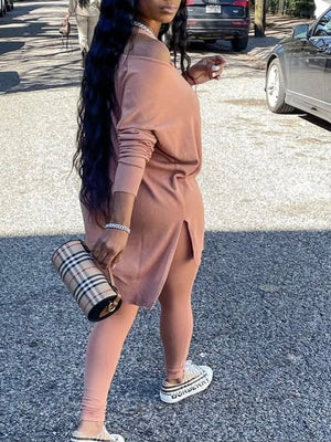 Dreiteiliges Set mit U-Boot-Ausschnitt