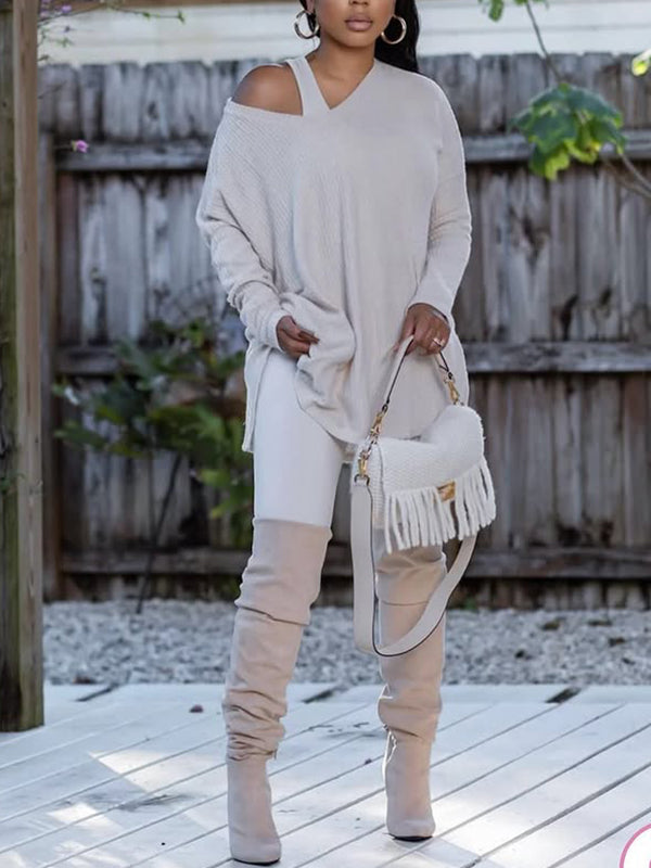 Boat-Neck Three-Piece Set