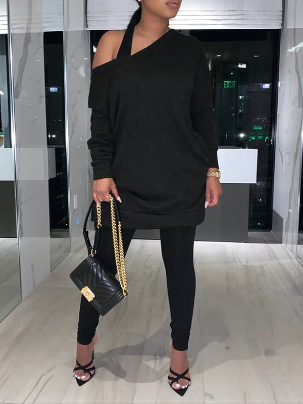 Boat-Neck Three-Piece Set