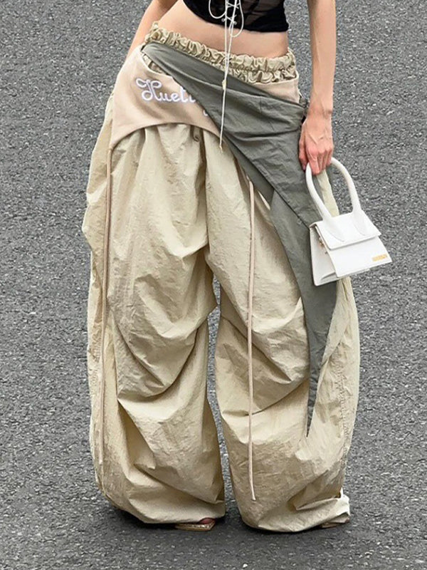 Draped Wide-Leg Pants