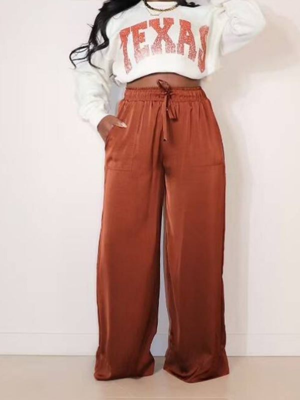 Drawstring Wide-Leg Pants