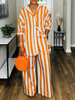 Stripe Tunic Shirt & Pants Set