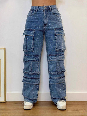 Studded Cargo Jeans