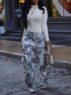 Printed Cargo Pants