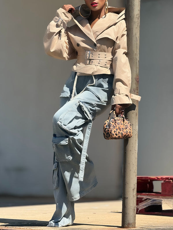 Double-Belt Hoodie Trench