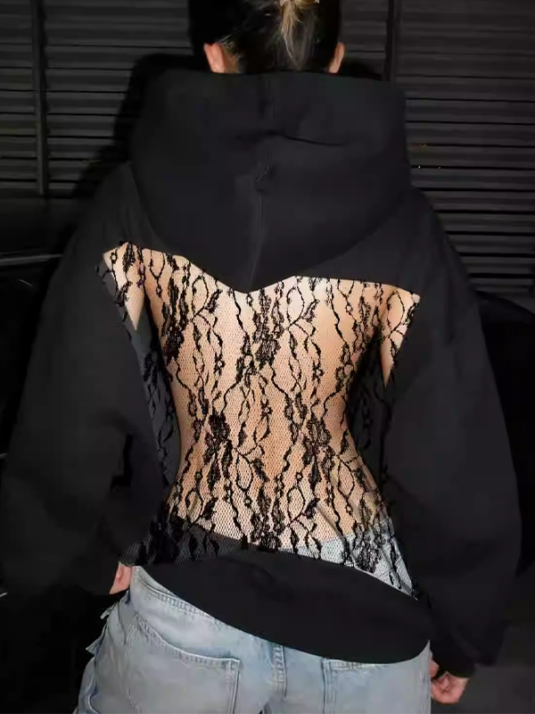 Lace Combo Hoodie