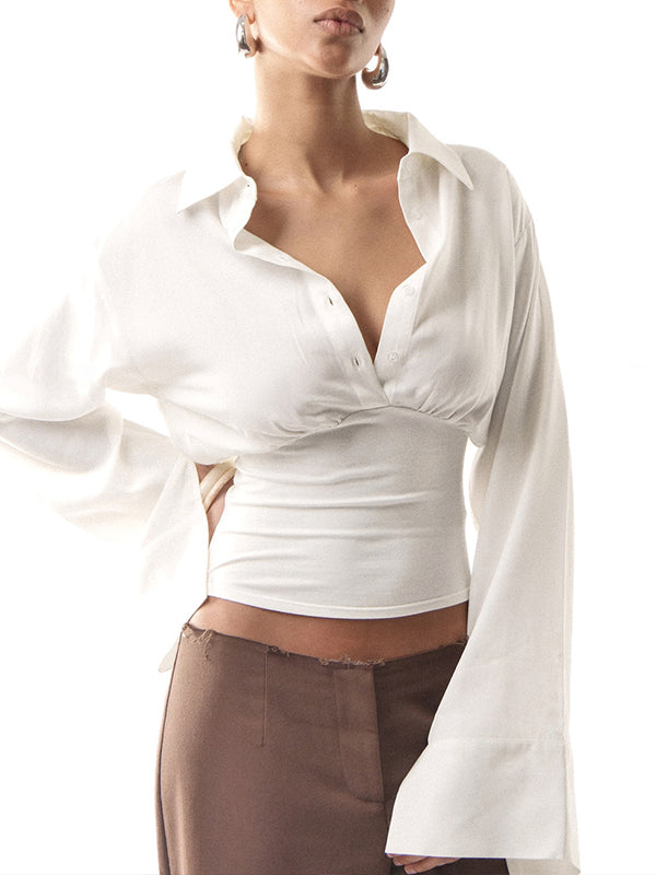 Solid Button-Front Shirt