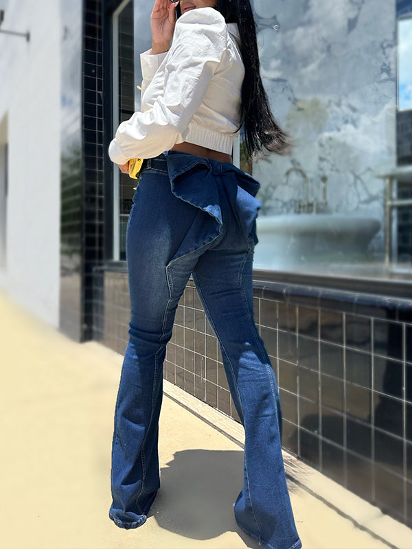 Bowknot Back Jeans