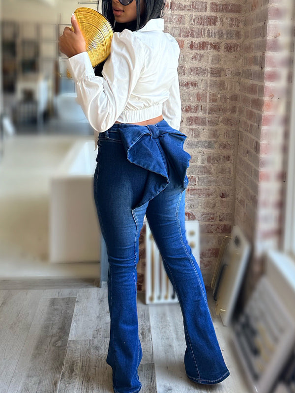 Bowknot Back Jeans