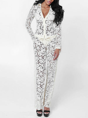 Lace Shirt & Pants Set