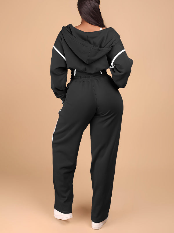 Stripe Zip-Front Hoodie 3PC Set