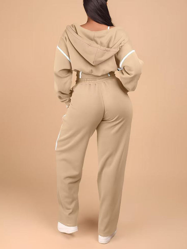 Stripe Zip-Front Hoodie 3PC Set