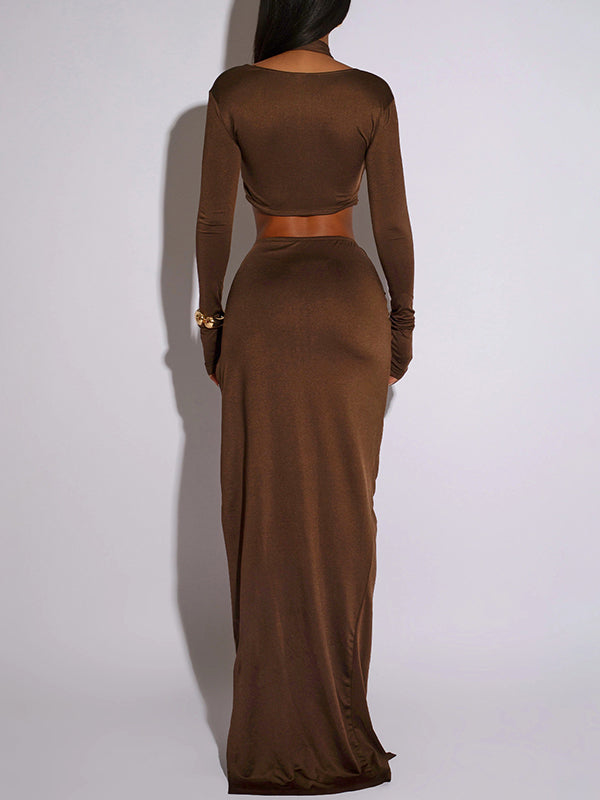 Halter Side-Slit Maxi Dress