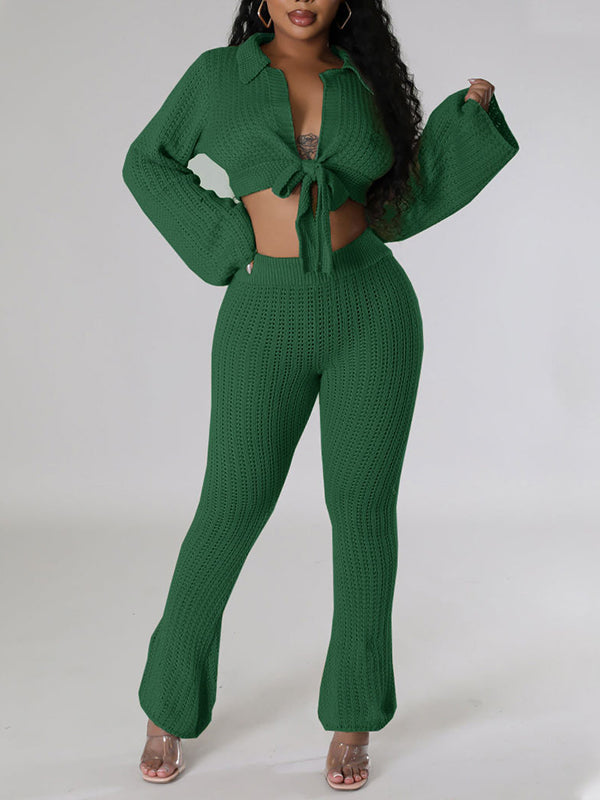 Knit Tied Top & Pants Set