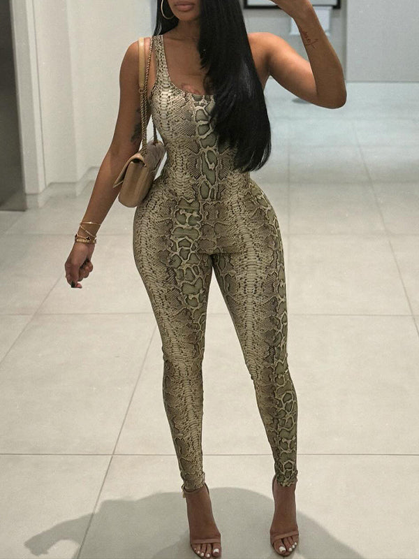 Snake-Print Bodysuit & Pants Set