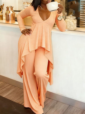 Ribbed Tunic Top & Pants Set