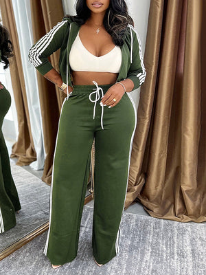 Side-Stripe Zip Hoodie & Pants Set