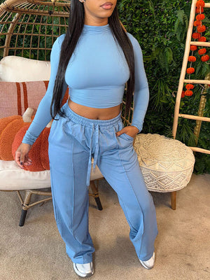 Solid Top & Pants Set