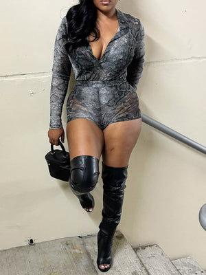 Snake-Print Shirt & Shorts Set