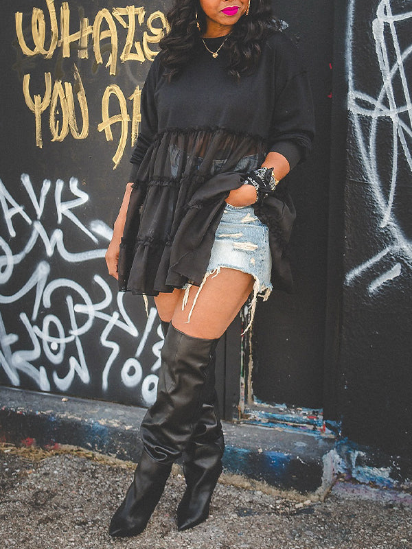 Sheer Combo Tunic Top