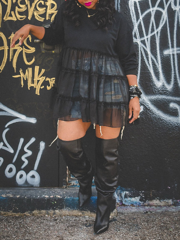 Sheer Combo Tunic Top