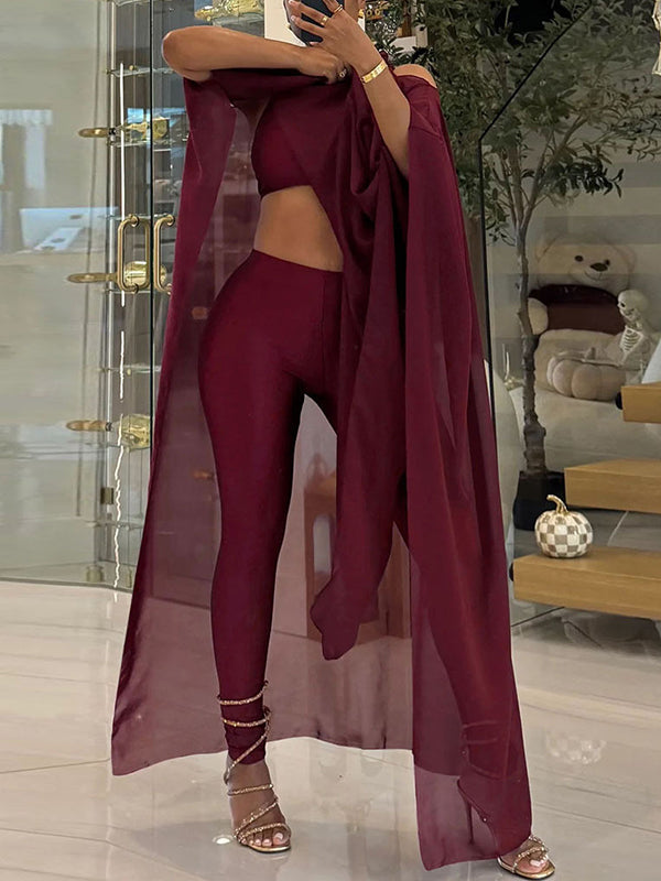 Sheer Tunic Top 3PC Set