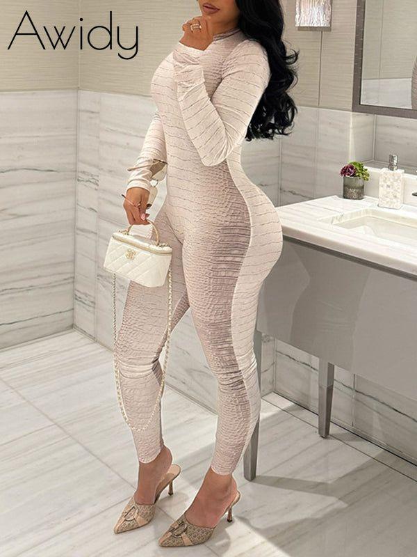 Snake-Print Skinny Jumpsuit