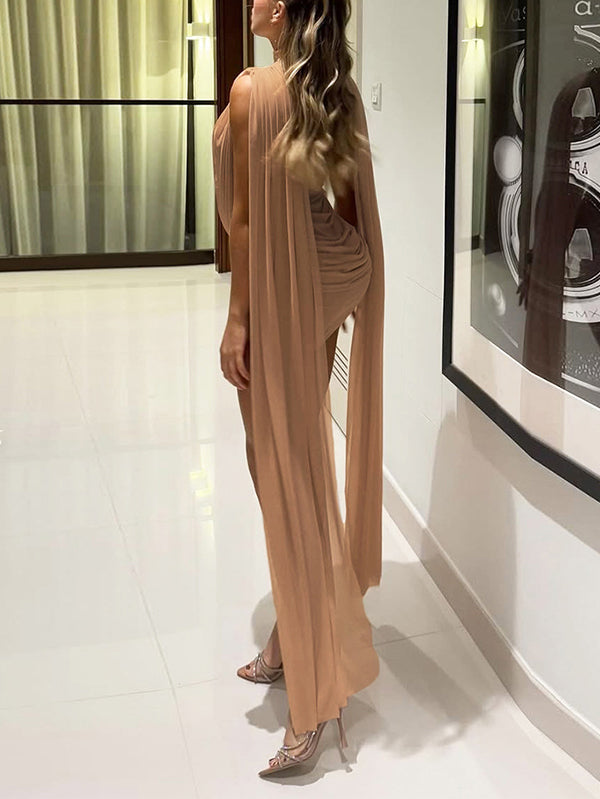 Draped Sheer Dress