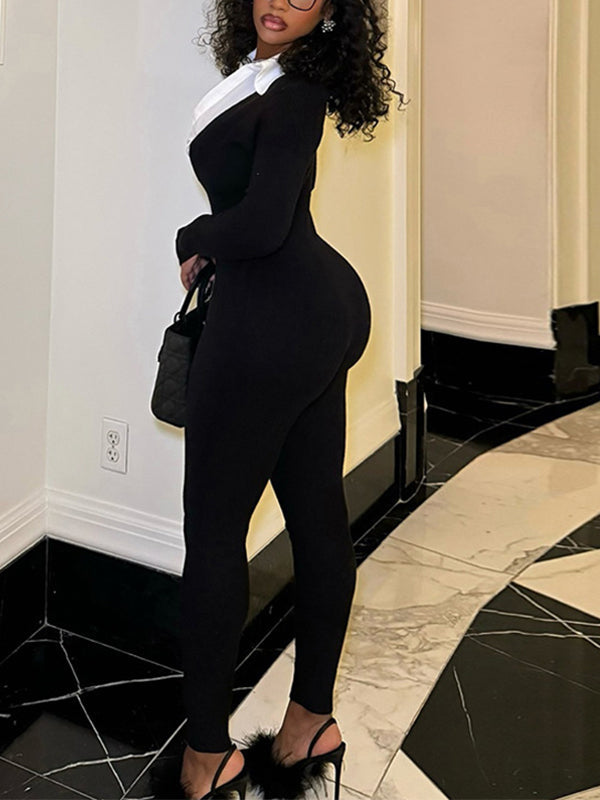 Two-Tone Combo Jumpsuit