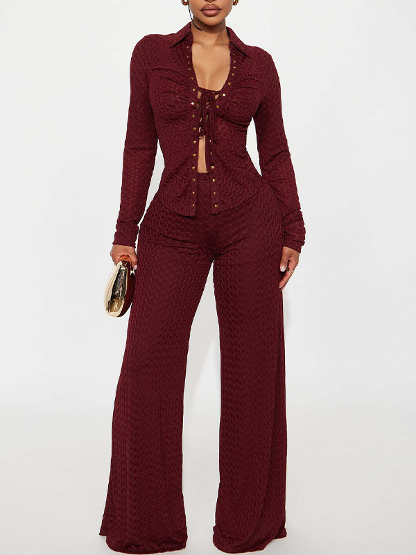 Lace-Up Shirt & Pants Set