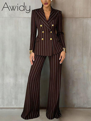 Stripe Blazer & Pants Set