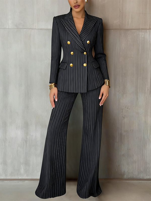 Stripe Blazer & Pants Set