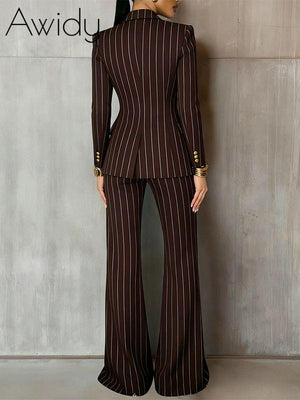 Stripe Blazer & Pants Set