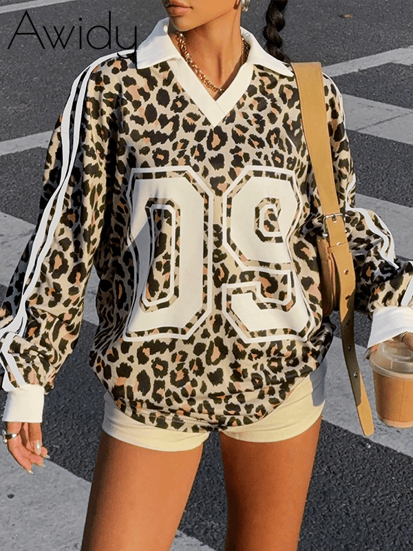 Leopard Side-Stripe Sweatshirt