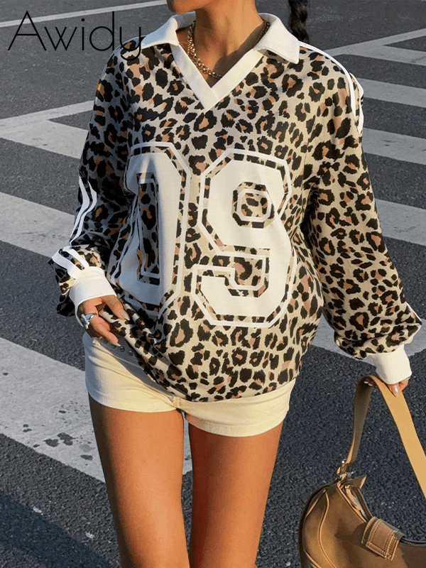 Leopard Side-Stripe Sweatshirt