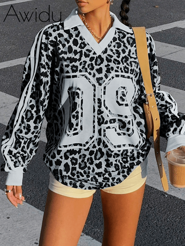 Leopard Side-Stripe Sweatshirt