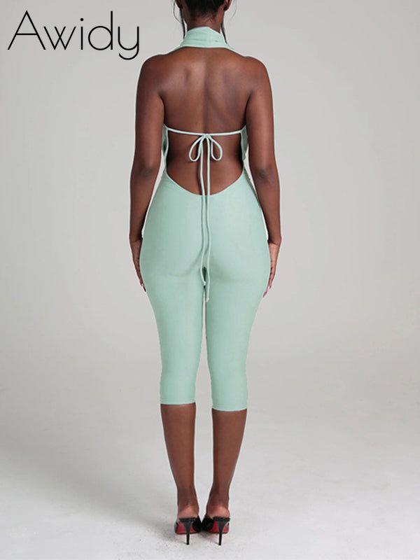 Cowl-Neck Halter Jumpsuit