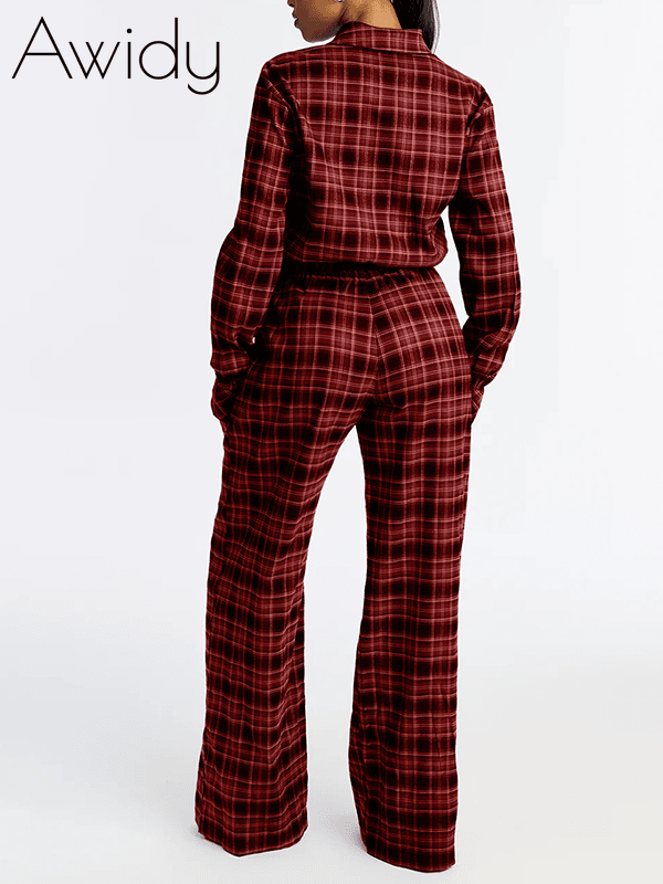 Plaid Button-Front Jumpsuit