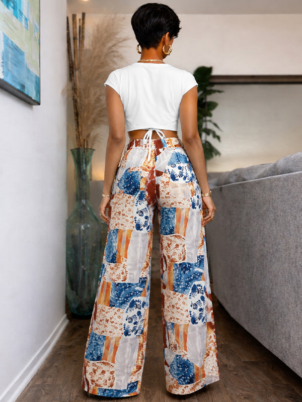 Colorbolck Straight Pants