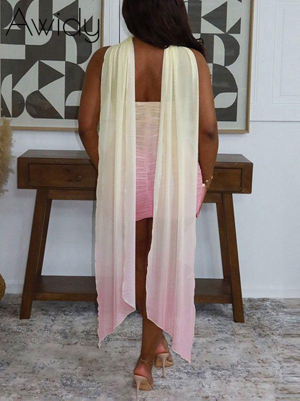 Ombre Strapless Bodycon Dress